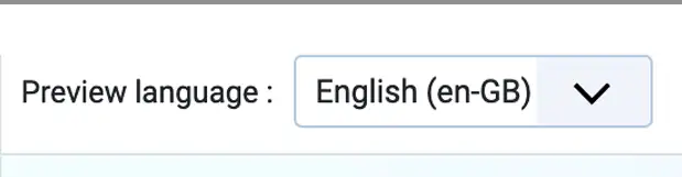 Preview language selector